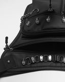 Punk Rave Unisex Cyberpunk Chained Skull Studded Hip Bag Waist Pack Belt