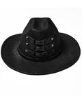 Punk Rave Unisex Distressed Faux Leather Strapping Fedora Hat