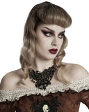 Punk Rave Womens Steampunk Butterfly Choker Necklace - Black