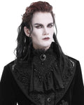 Devil Fashion Mens Gothic Aristocrat Beaded Lace Cravat Tie