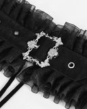 Devil Fashion Womens Gothic Jacquard & Lace Frill Cincher Corset Belt