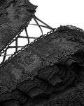 Dark In Love Womens Gothic Burlesque Jacquard Lace Up Corset Top