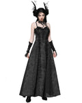 Dark In Love Gothic Butterfly Jacquard & Lace Rose Maxi Wedding Dress