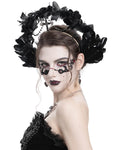 Eva Lady Womens Gothic Crucifix Featheread Headpiece Fascinator