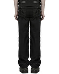 Punk Rave Mens Apocalptic Gothic Studded Shredded Mesh Inset Pants