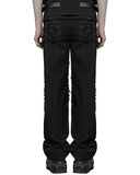 Punk Rave Mens Apocalptic Gothic Studded Shredded Mesh Inset Pants