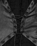 Punk Rave Daily Life Womens Apocalyptic Gothic Shredded Hooded Corset Maxi Dress