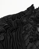 Punk Rave Daily Life Womens Elegant Gothic Swing Collar Lace Inset Top