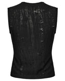 Punk Rave Womens Apocalyptic Punk Shredded Broken Knit Tank Top Vest