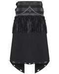 Devil Fashion Mens Apocalyptic Gothic Punk Fringed Chains Tassle Half Skirt Kilt