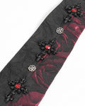 Devil Fashion Mens Gothic Crucifix Jacquard Neck Tie - Black & Red