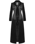 Punk Rave Womens Long Gothic Velvet & Jacquard Court Coat