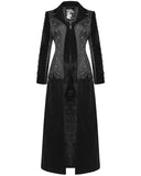 Punk Rave Womens Long Gothic Velvet & Jacquard Court Coat