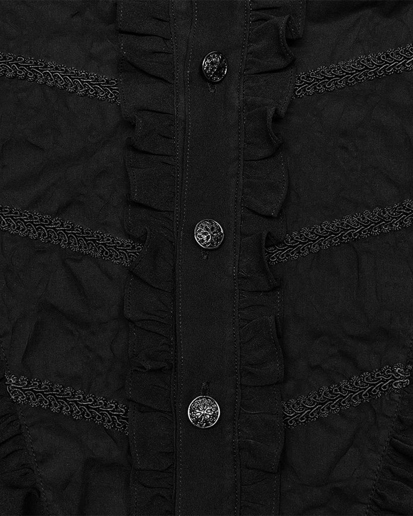 Punk Rave Mens Gothic Regency Chiffon Ruffle Dress Shirt – Violent Delights