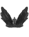 Devil Fashion Womens Gothic Crucifix Feathered Tiara Crown Fascinator