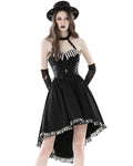 Dark In Love Womens Gothic Harlequin Lolita Crucifix Dress - Black & White