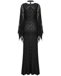 Punk Rave Womens Gothic Lace Batwing Caped Maxi Dress