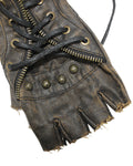 Devil Fashion Intrepid Steampunk Gauntlet Gloves - Brown