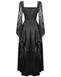 Eva Lady Womens Long Gothic Courtesan Applique Wedding Dress - Black