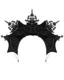 Devil Fashion Womens Dark Gothic Batwing Beaded Rose Fascinator Headpiece