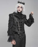 Devil Fashion Mens Dark Gothic Aristocrat Jacquard & Velvet Tailed Waistcoat Vest
