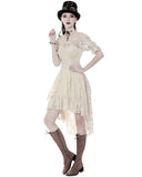 Dark In Love Wildwinde Steampunk Dress - Vintage Off-White/Cream
