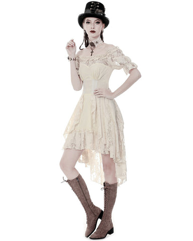white steampunk dress Dark In Love Wildwinde Steampunk Dress