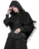 Devil Fashion Womens Hooded Winter Cape - Black