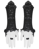 Dark In Love Womens Gothic Lace & Rose Applique Glovelets