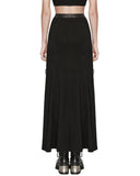 Punk Rave Daily Life Long Gothic Techwear Side-Split Lacing Maxi Skirt