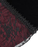 Eva Lady Dark Devore Gothic Velvet & Lace Mermaid Dress - Black & Red