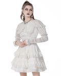 Dark In Love Gothic Angel Casket Collar Dress - White