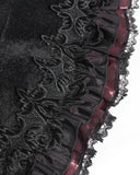 Devil Fashion Womens Gothic Roses Velvet Pointed Witch Hat - Black & Red