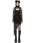 Punk Rave Womens Apocalyptic Wasteland Gothic Asymmetric 2 Piece Hooded Dress