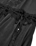 Dark In Love Womens Black Gothic Satin & Lace Kimono Dress