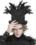 Devil Fashion Mens Beaded & Feathered Gothic Top Hat