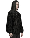 Punk Rave Mens Gothic Devore Velvet Royal Damask Dress Shirt