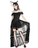 Dark In Love Long Gothic Lace Cutaway Off Shoulder Dress