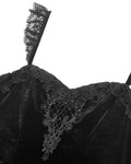 Dark In Love Womens Elegant Gothic Lolita Velvet & Lace Mini Dress