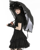 Dark In Love Womens Gothic Lolia Doll Lace Applique Parasol Umbrella