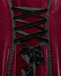 Punk Rave Daily Life Womens Long Gothic Velvet Applique Maxi Dress - Red