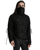 Punk Rave Mens Shredded Knit Apocalyptic Gothic Sweater Top - Black