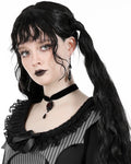 Dark In Love Dark Gothic Rose Velvet Choker Necklace - Black