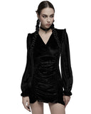 Punk Rave Daily Life Urban Occult Dark Lolita Velvet Mini Dress