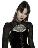 Punk Rave Womens 2 Piece Gothic Velvet Dress & Mesh Bolero Set