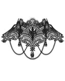 Punk Rave Womens Dark Gothic Chained Lace Hanging Bats Necklace