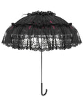 Eva Lady Gorgeous Gothic Lolita Rose, Lace & Mesh Parasol Umbrella
