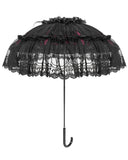 Eva Lady Gorgeous Gothic Lolita Rose, Lace & Mesh Parasol Umbrella