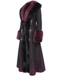 Eva Lady Womens Long Dark Gothic Lolita Winter Coat With Faux Fur Trim