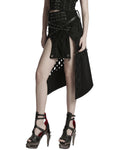 Punk Rave Womens Apocalyptic Punk Spliced Broken Knit Detachable Skirt